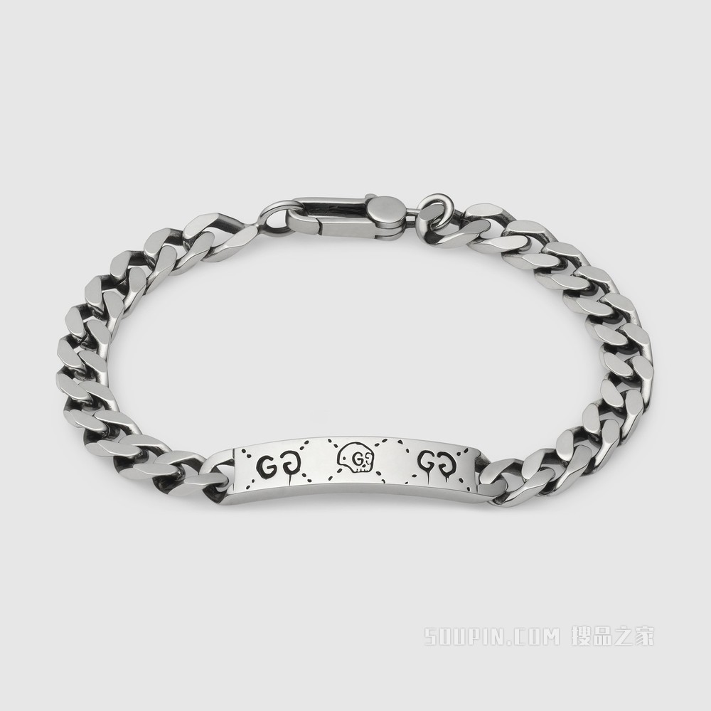 GucciGhost纯银链式手镯 纯银