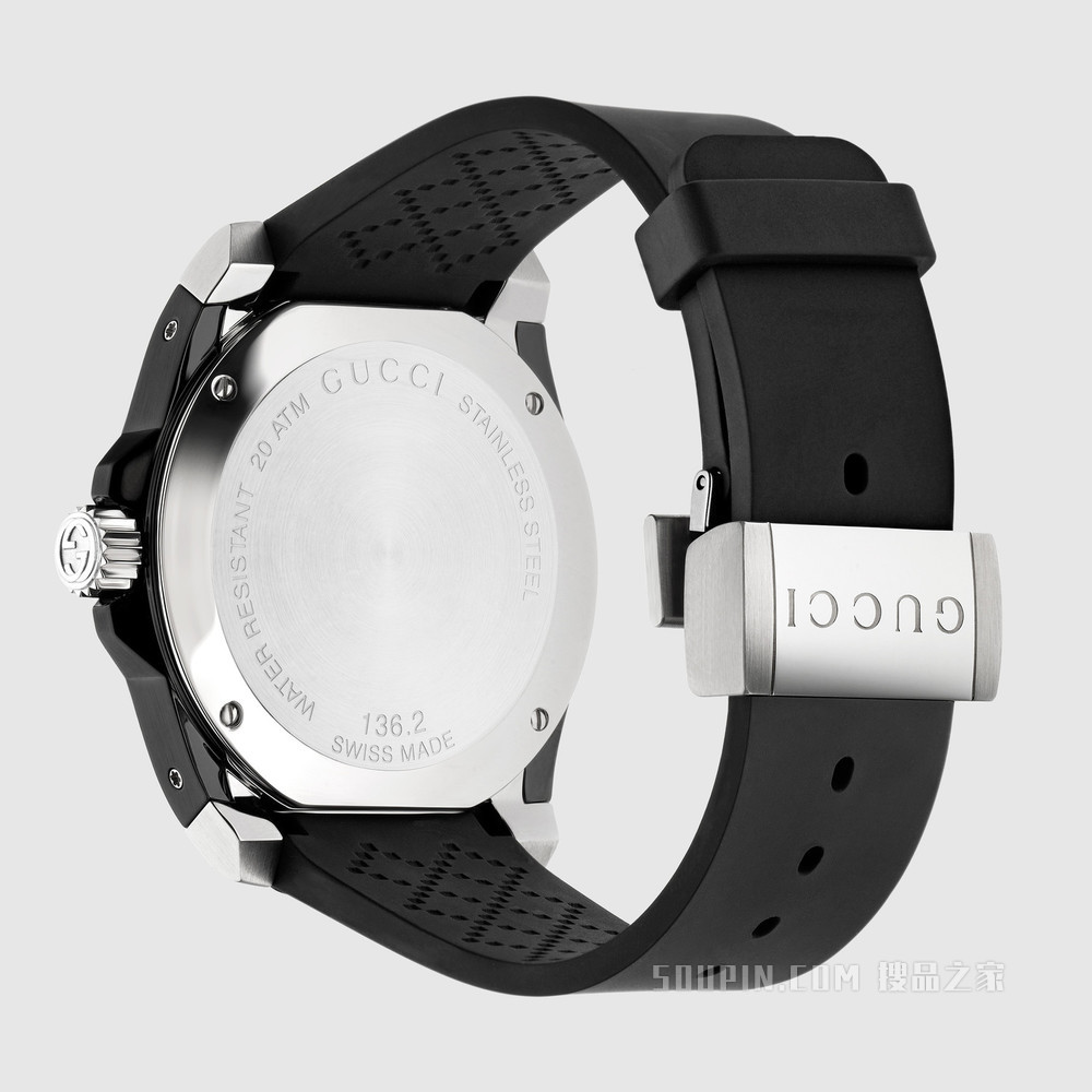 Gucci Dive腕表，45毫米 黑色橡胶