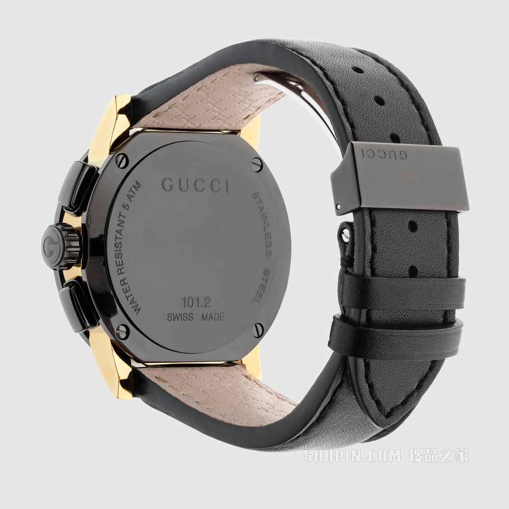 G-Chrono腕表，44毫米 黑色皮革
