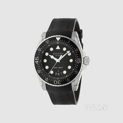 Gucci Dive腕表，40毫米 黑色橡胶