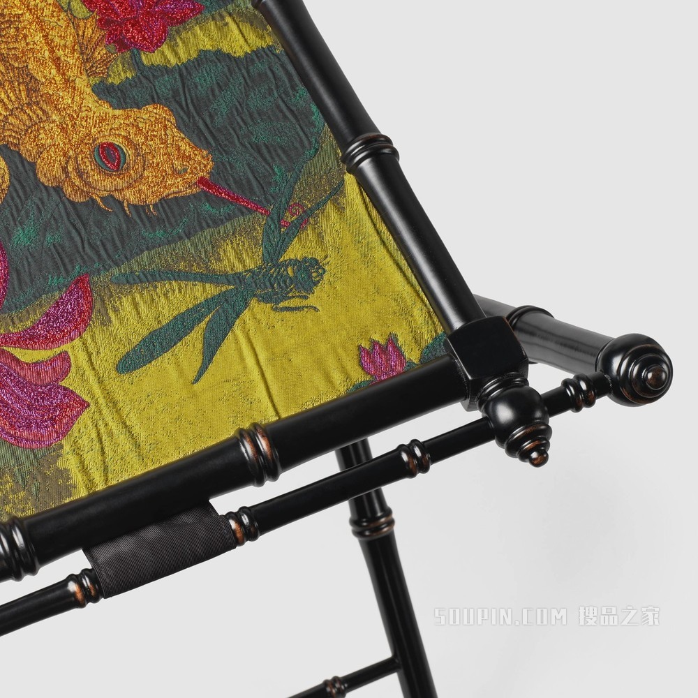 龙鱼提花木质托盘 黑色木料