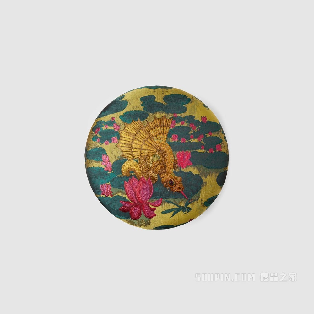 龙鱼提花沙发凳 绿色提花