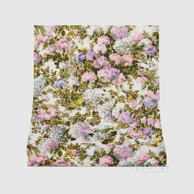 蓟花印花壁纸 浅粉色