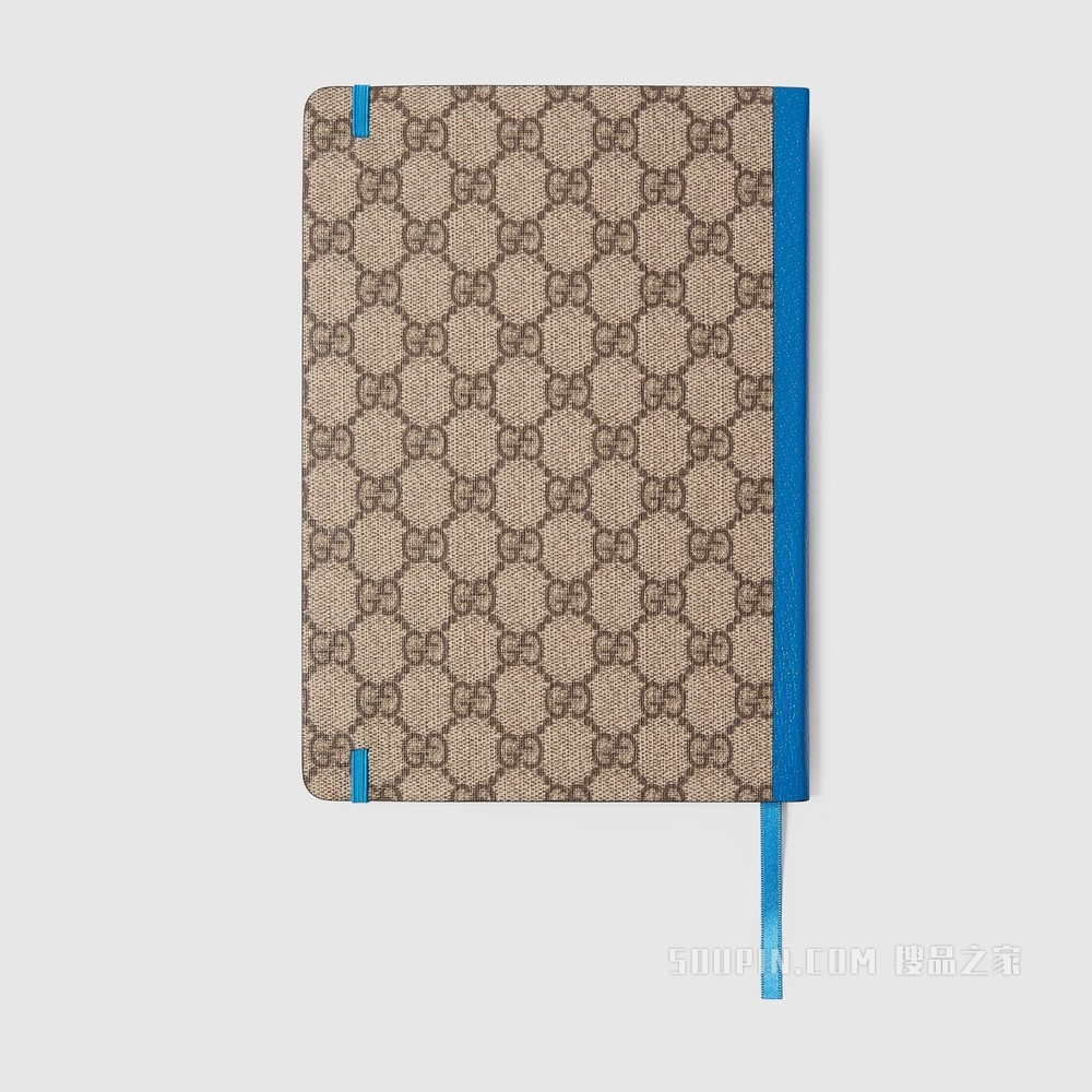 Disney x Gucci唐老鸭大号记事本 米色和乌木色GG Supreme帆布