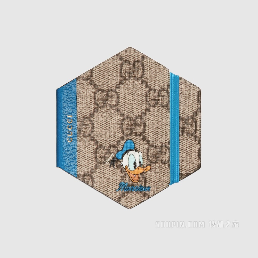 Disney x Gucci唐老鸭便利贴 米色和乌木色GG Supreme帆布