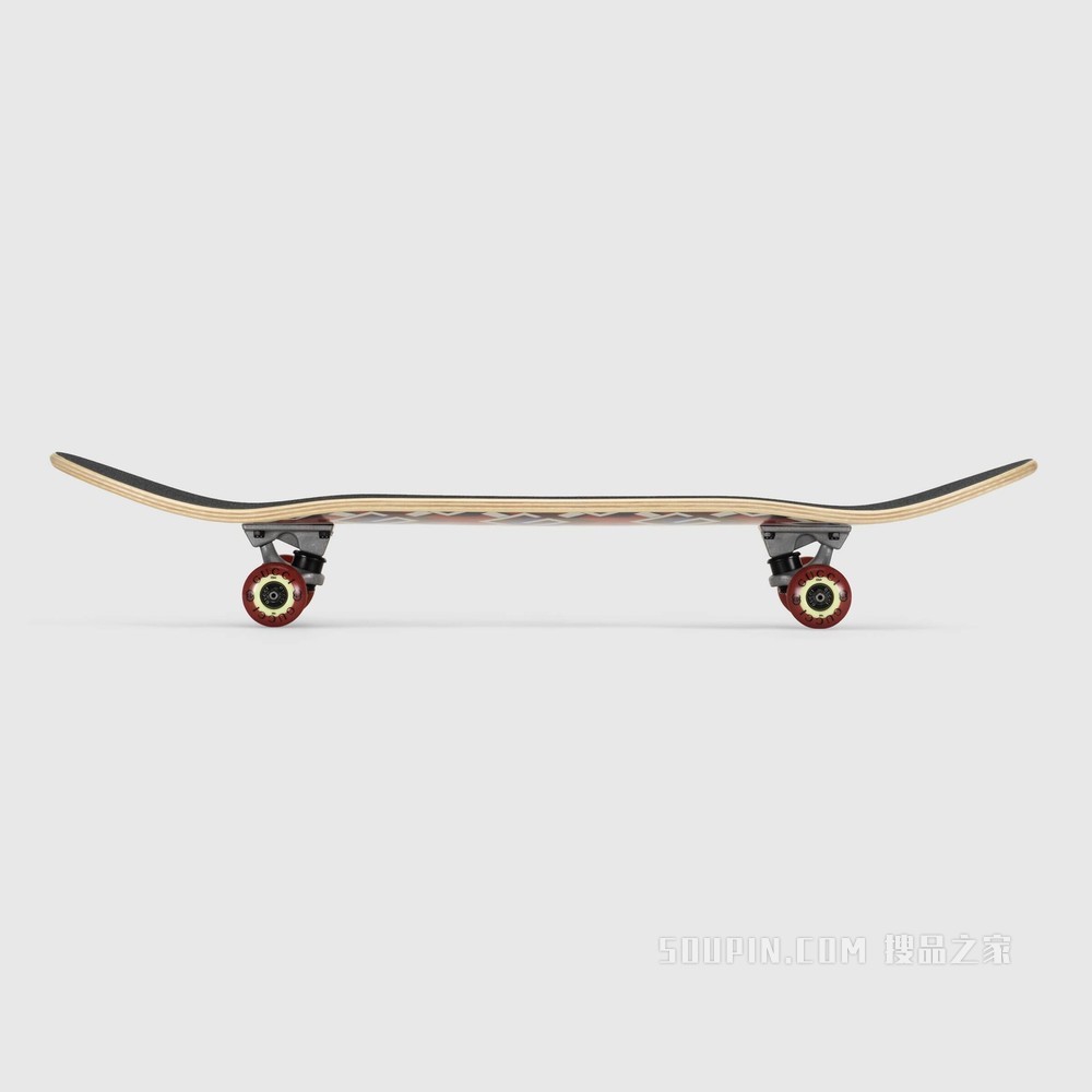 几何G印花滑板 红色和蓝色