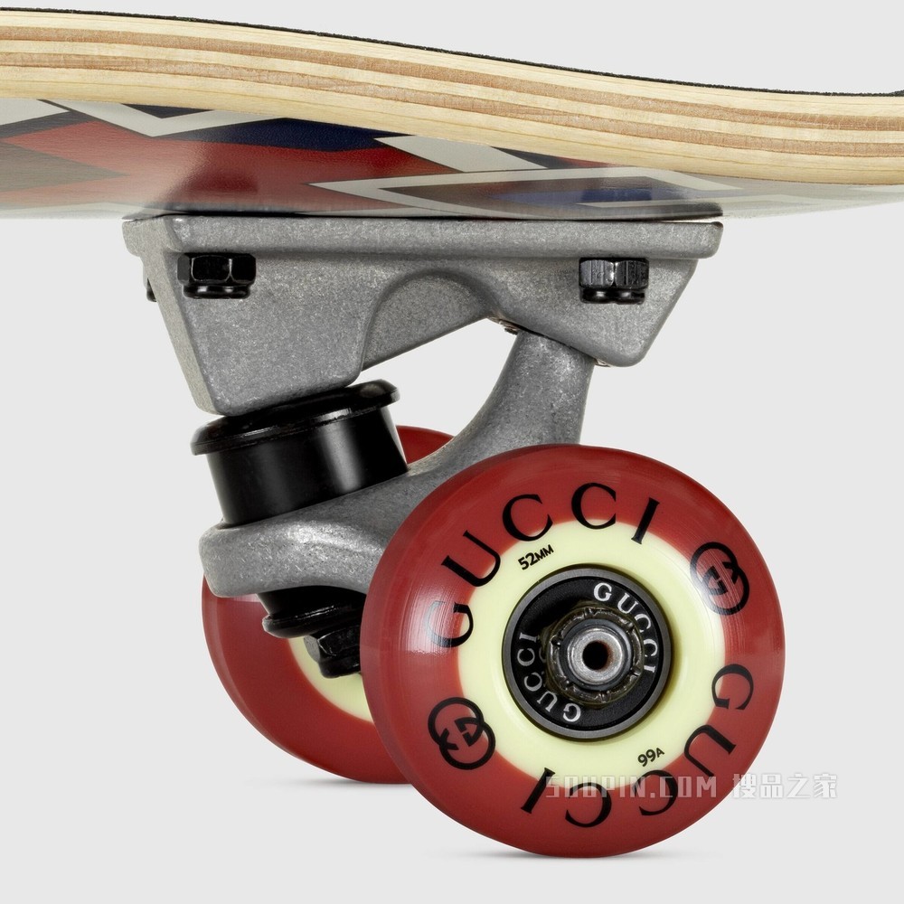 几何G印花滑板 红色和蓝色