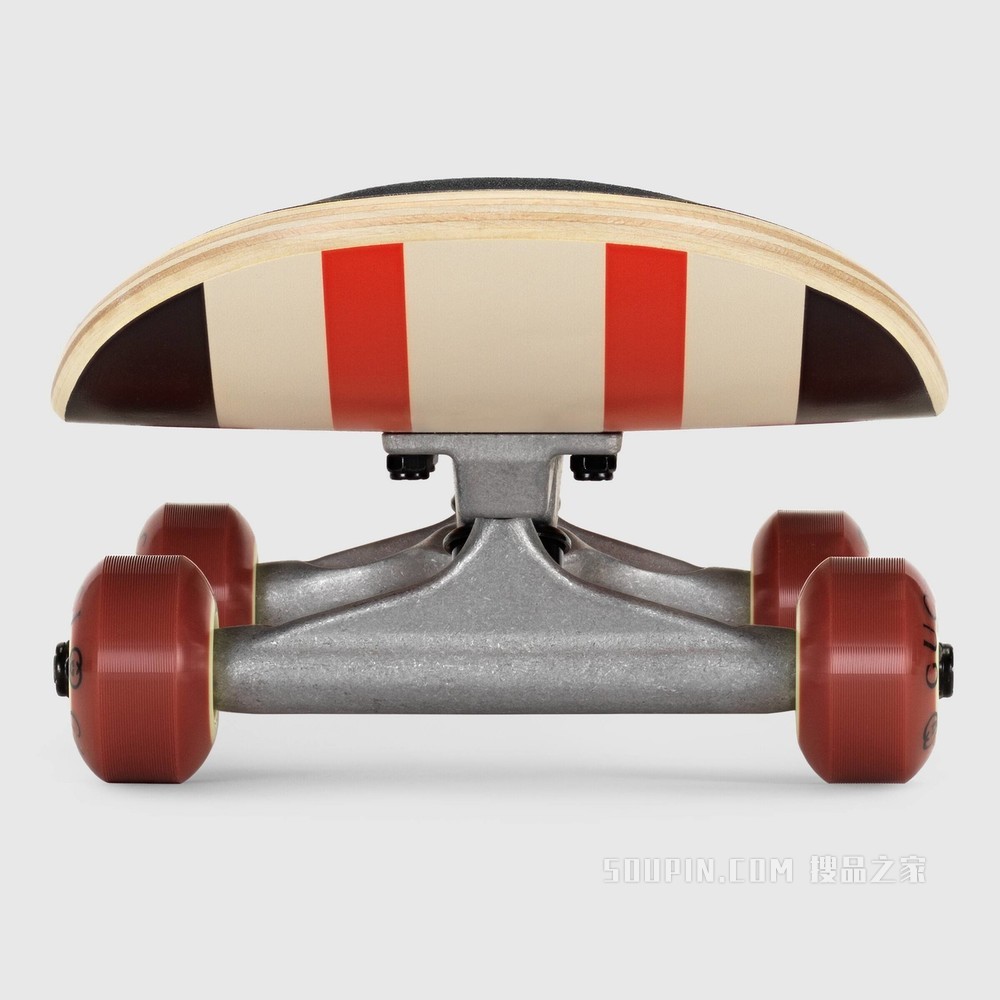 互扣式双G条纹滑板 红色和白色
