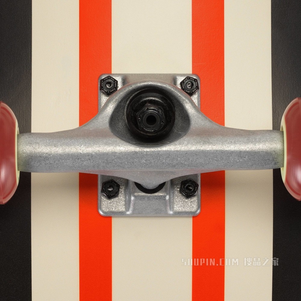 互扣式双G条纹滑板 红色和白色