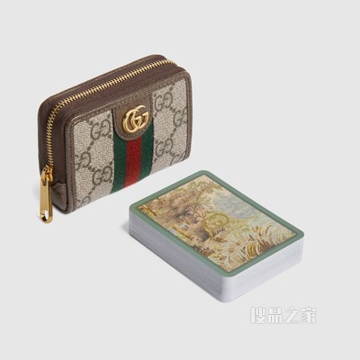 饰双G扑克牌套装(一幅) 米色和乌木色GG Supreme帆布