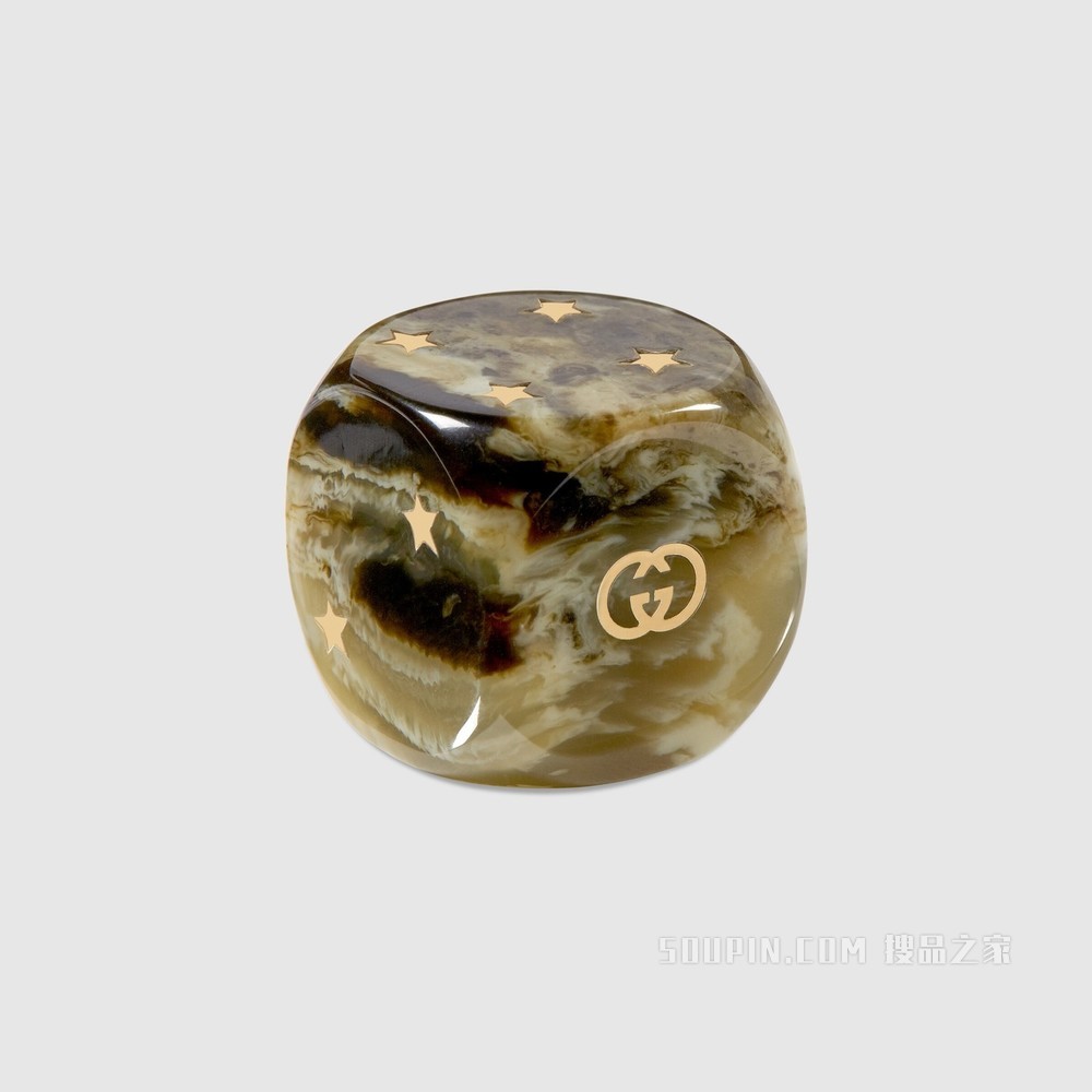 骰子套组 米色和乌木色GG Supreme帆布