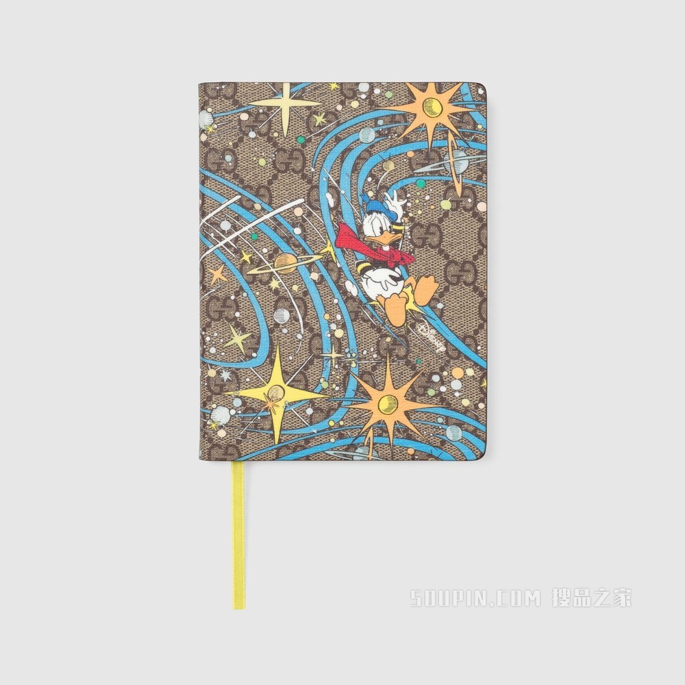 Disney x Gucci唐老鸭小号记事本（一套3本） 米色和乌木色GG Supreme帆布