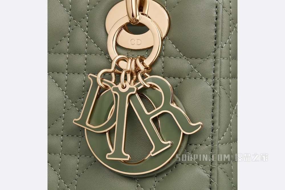 Lady Dior My ABCDior 手袋 松柏绿色羊皮革藤格纹