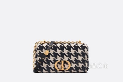 中号 Dior Caro 手袋 黑色和白色科技帆布超大千鸟格纹