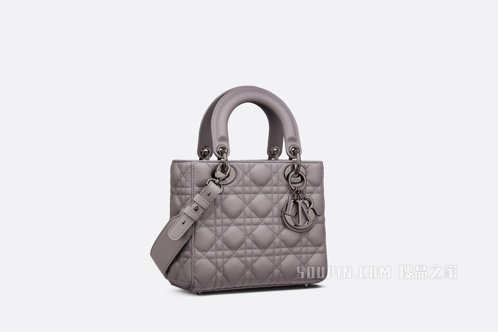 Lady Dior My ABCDior 手袋 灰色羊皮革藤格纹