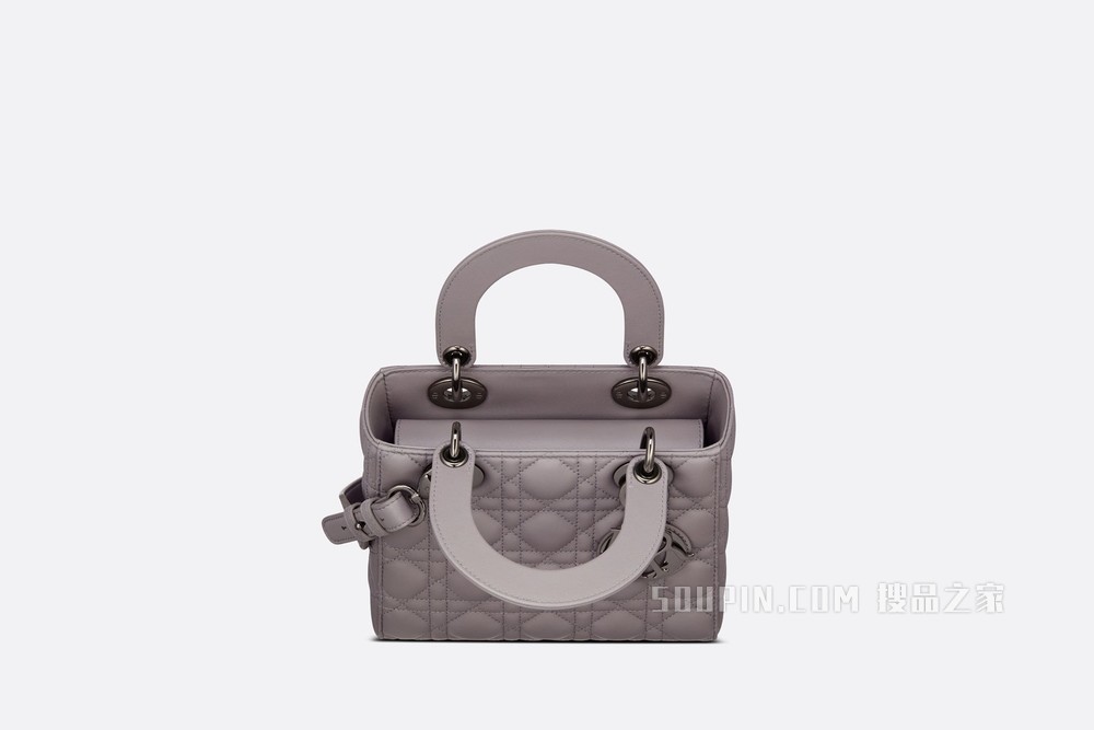 Lady Dior My ABCDior 手袋 灰色羊皮革藤格纹