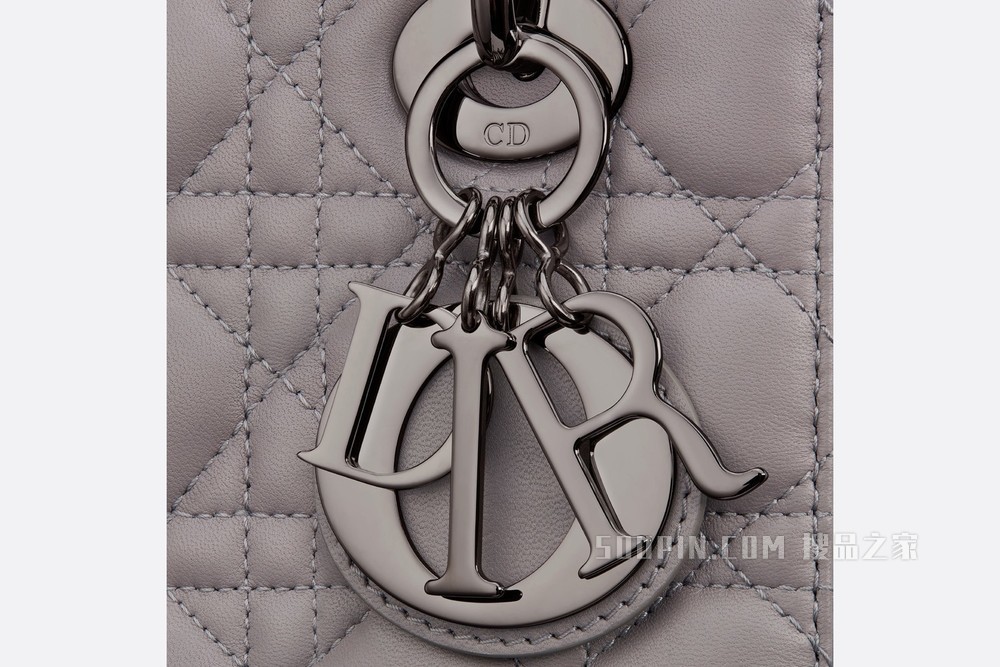 Lady Dior My ABCDior 手袋 灰色羊皮革藤格纹