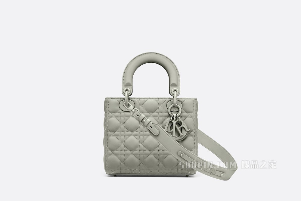 Lady Dior My ABCDior 手袋 灰色哑光牛皮革藤格纹