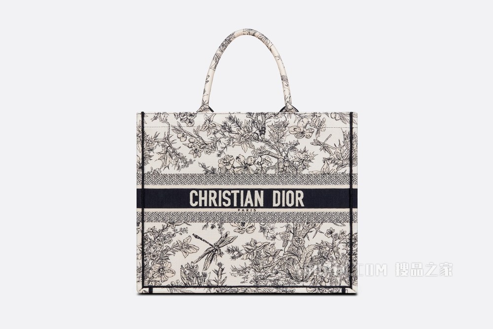 Book Tote 手袋 蓝色 Flowers 茹伊印花刺绣