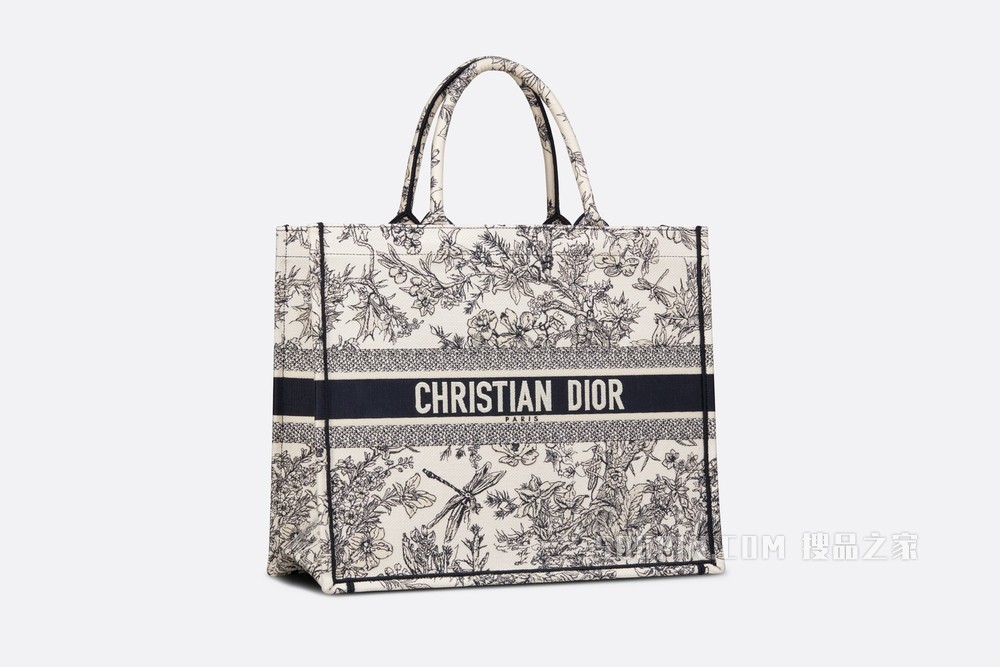 Book Tote 手袋 蓝色 Flowers 茹伊印花刺绣