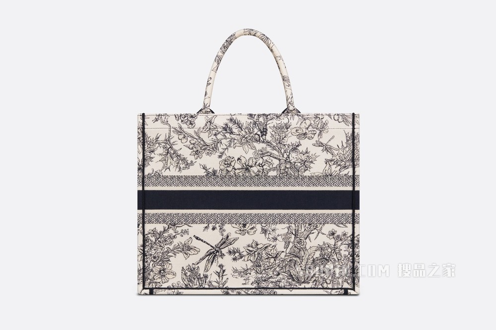Book Tote 手袋 蓝色 Flowers 茹伊印花刺绣