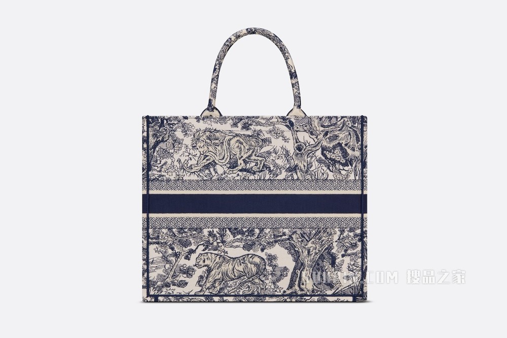 Book Tote 手袋 蓝色茹伊印花刺绣