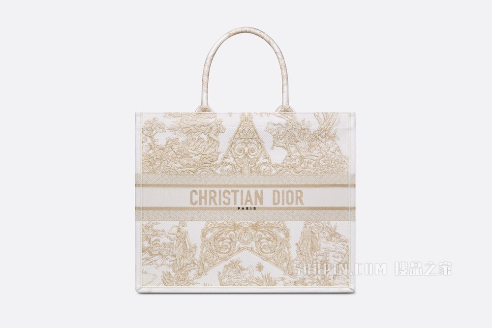 Book Tote 手袋 金色 Dior Around the World Stella 图案刺绣