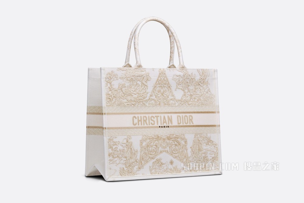 Book Tote 手袋 金色 Dior Around the World Stella 图案刺绣