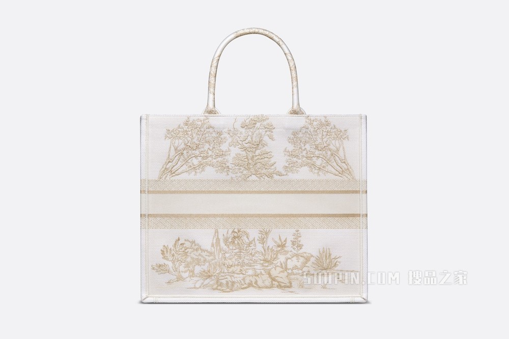 Book Tote 手袋 金色 Dior Around the World Stella 图案刺绣