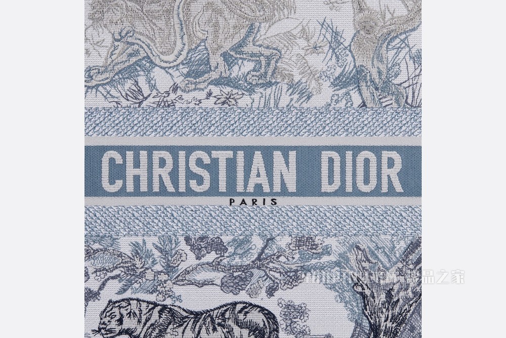 Book Tote 手袋 蓝色茹伊印花刺绣渐变效果