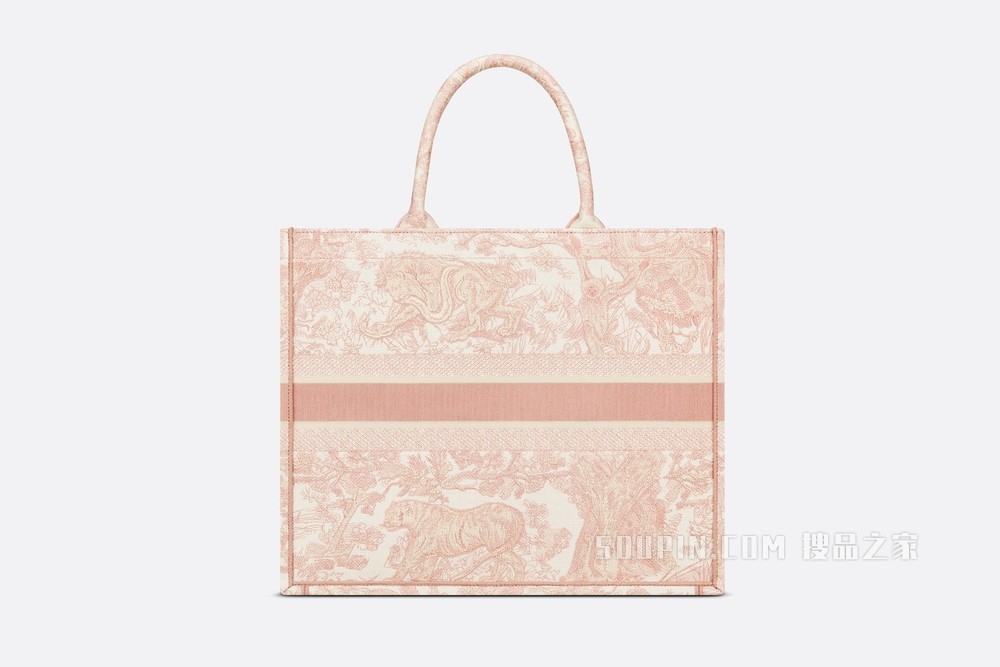Book Tote 手袋 粉色茹伊印花刺绣