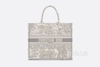 Book Tote 手袋 灰色茹伊印花刺绣