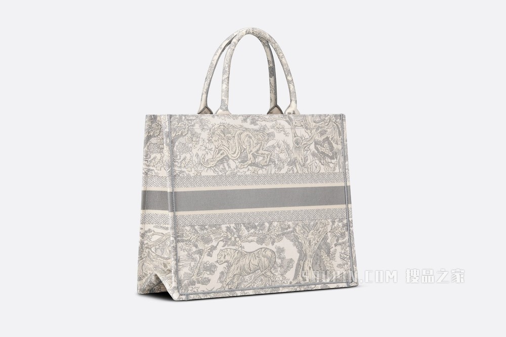 Book Tote 手袋 灰色茹伊印花刺绣