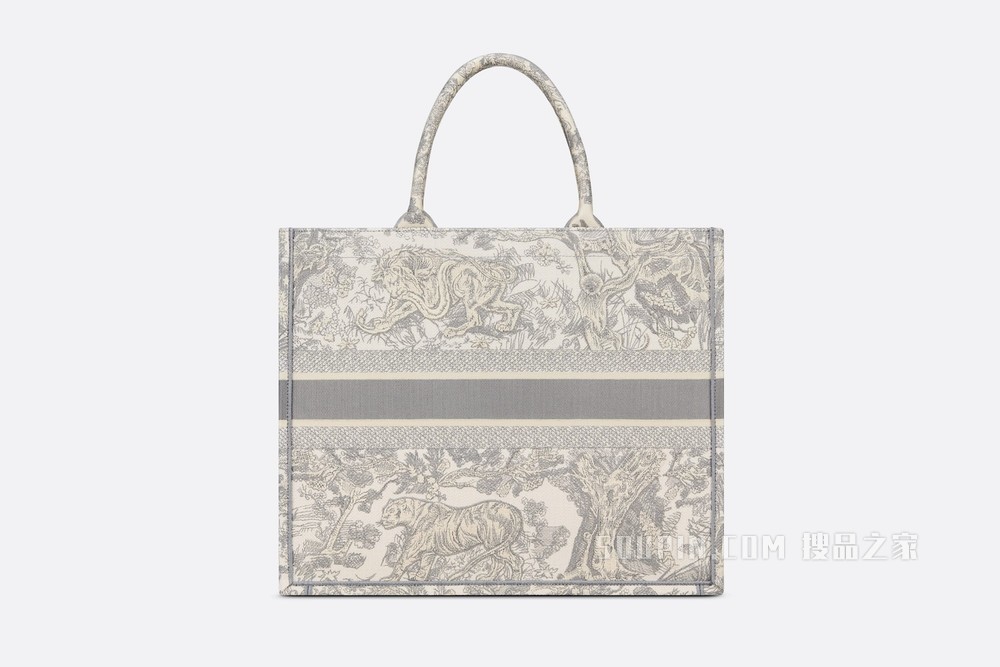 Book Tote 手袋 灰色茹伊印花刺绣
