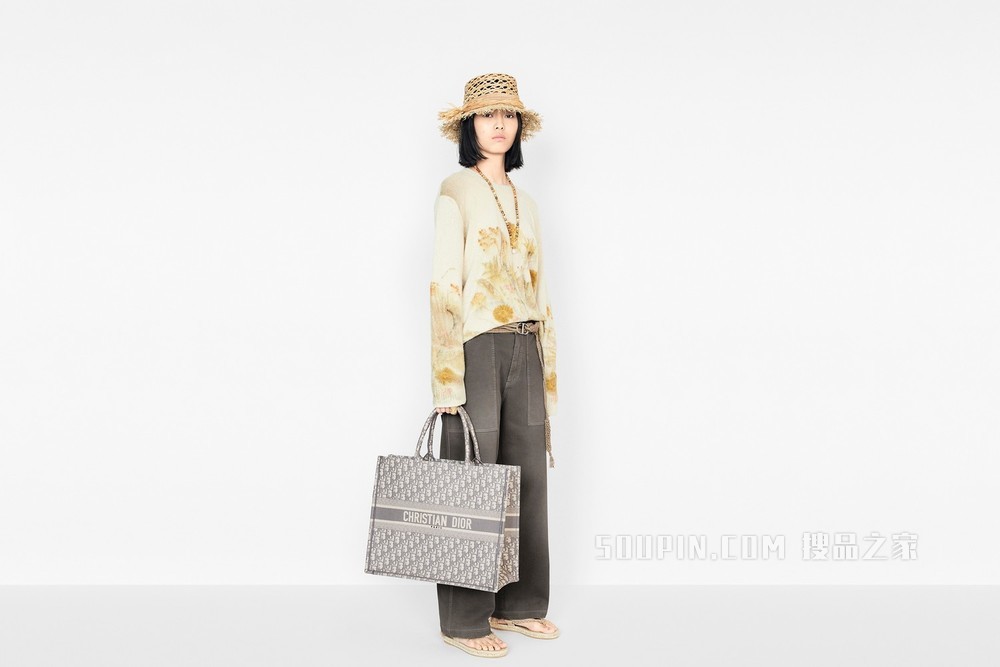 Book Tote 手袋 灰色 Oblique 印花