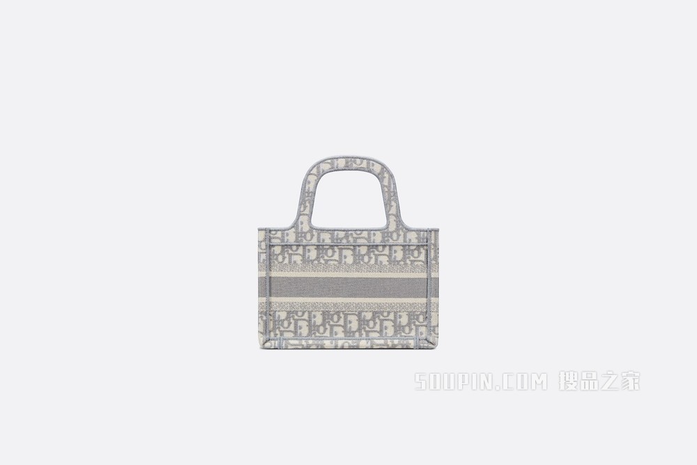 迷你 Book Tote 手袋 灰色 Oblique 印花