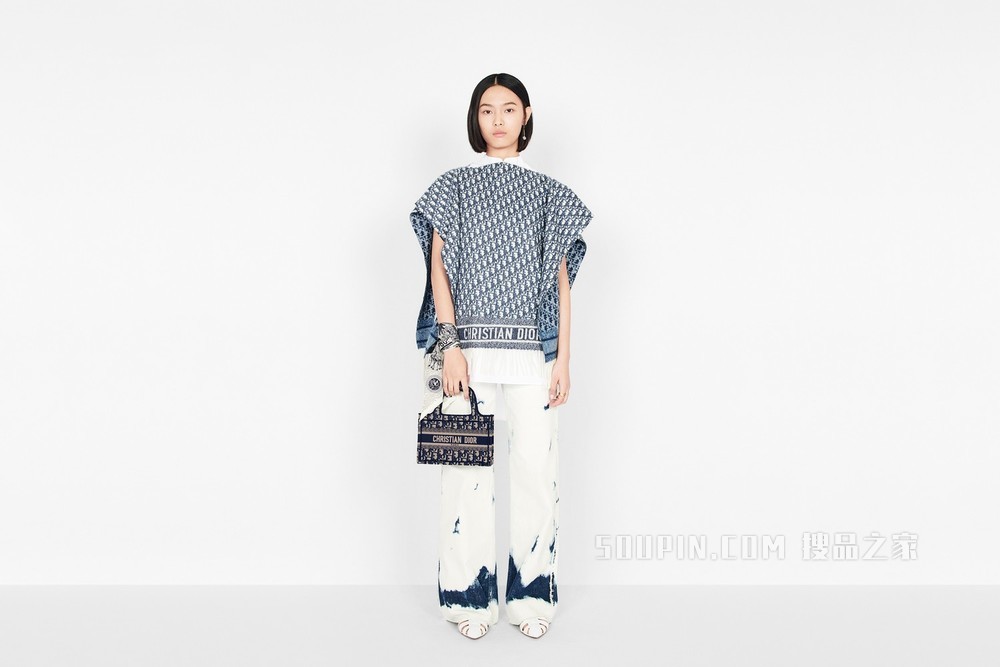 迷你 Book Tote 手袋 灰色 Oblique 印花