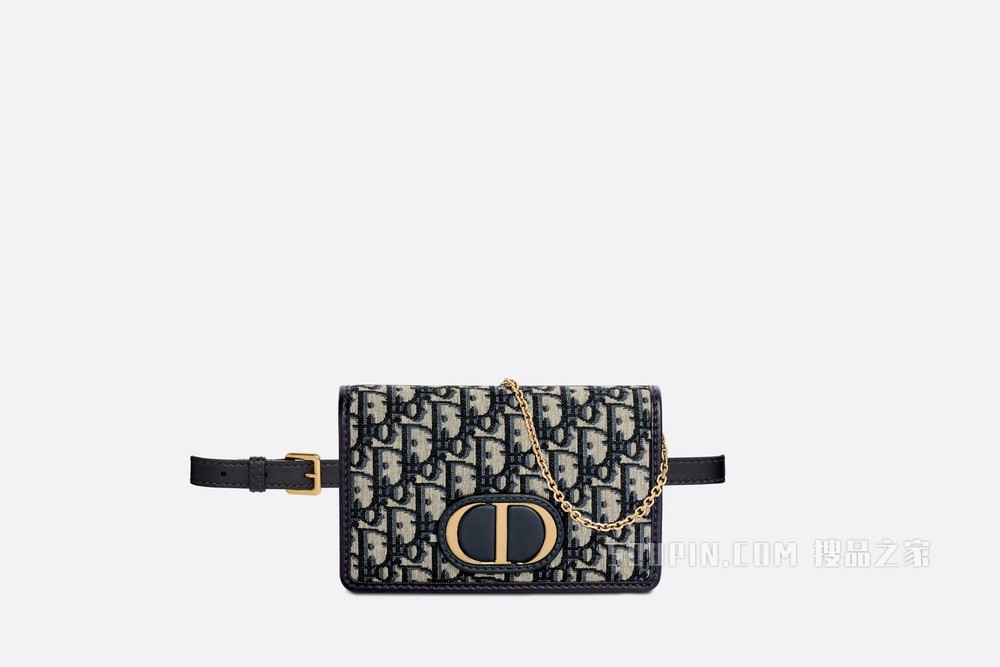 30 Montaigne 二合一手拿包 蓝色 Oblique 印花