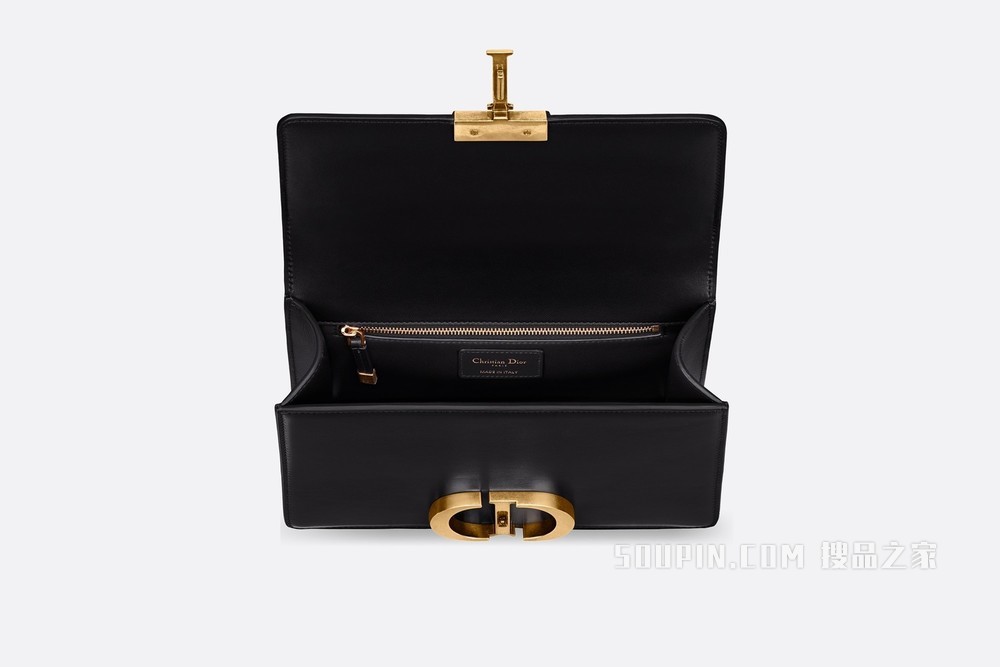 30 Montaigne 手袋 黑色光面牛皮革