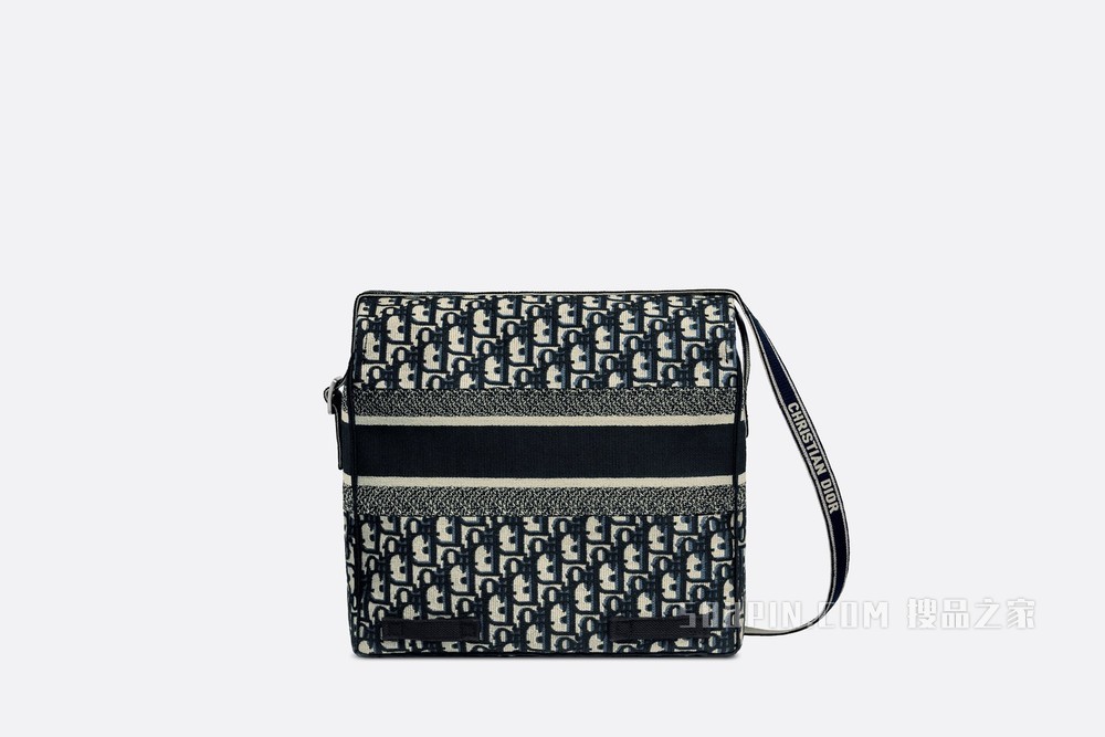 Diorcamp 手袋 蓝色刺绣 Oblique 印花