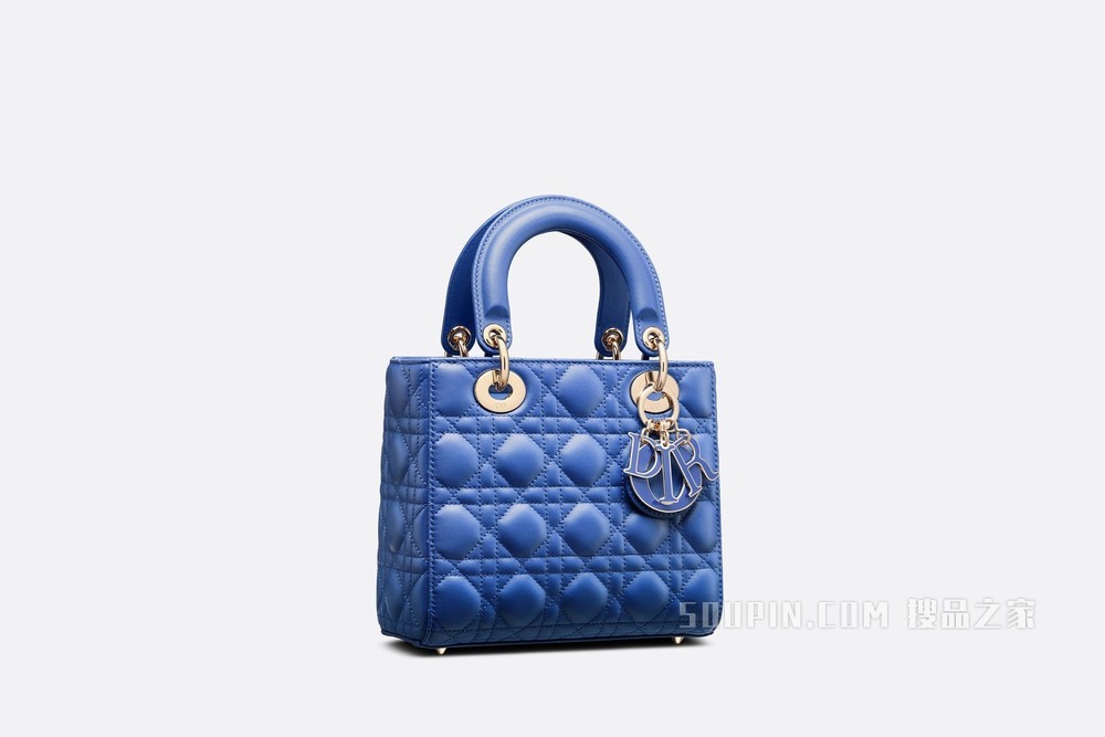Lady Dior My ABCDior 手袋 希腊蓝色羊皮革藤格纹