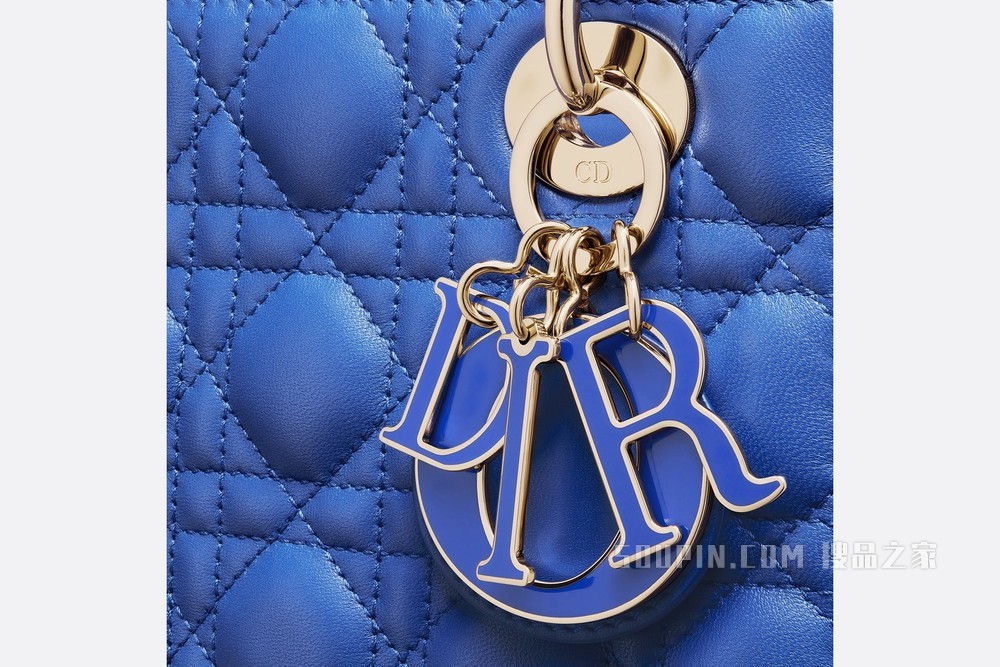 Lady Dior My ABCDior 手袋 希腊蓝色羊皮革藤格纹