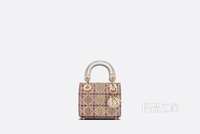 超迷你 Lady Dior 手袋 藤格纹多色金色调珠饰刺绣