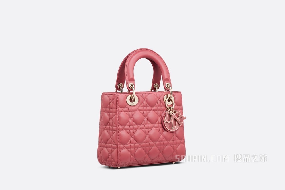 Lady Dior My ABCDior 手袋 蓍草粉色羊皮革藤格纹