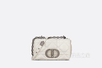 小号 Dior Caro 手袋 奶白色牛皮革绗缝超大藤格纹