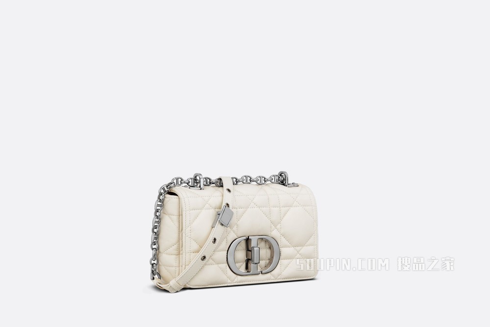 小号 Dior Caro 手袋 奶白色牛皮革绗缝超大藤格纹
