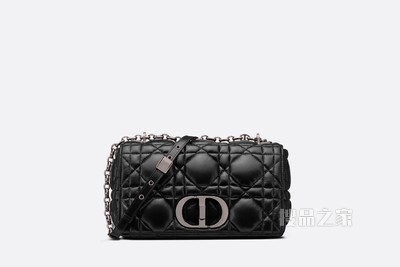 中号 Dior Caro 手袋 黑色牛皮革绗缝超大藤格纹