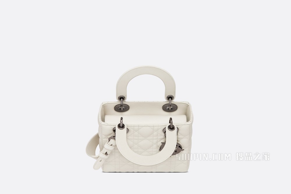 Lady Dior My ABCDior 手袋 奶白色羊皮革藤格纹