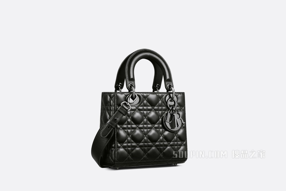 Lady Dior My ABCDior 手袋 黑色羊皮革藤格纹