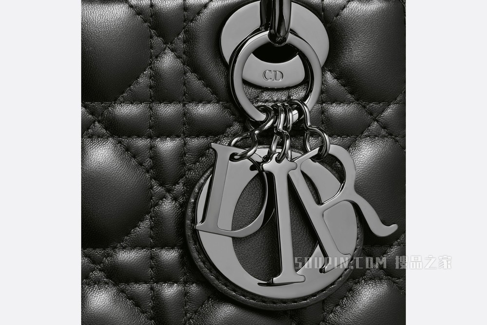 Lady Dior My ABCDior 手袋 黑色羊皮革藤格纹